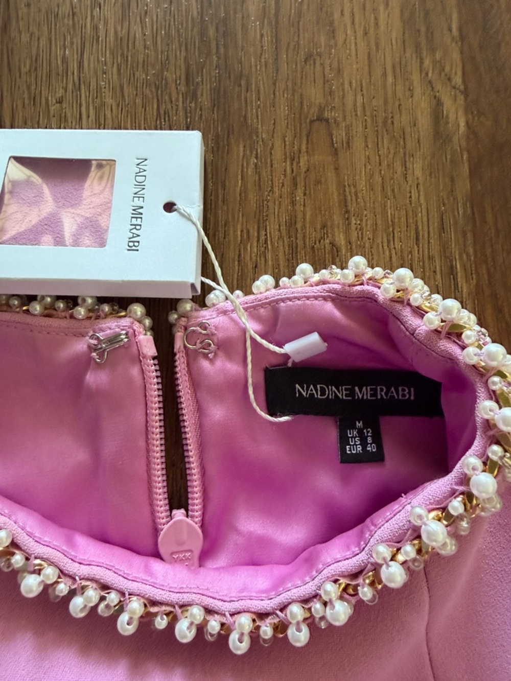 New Nadine Merabi Simone Pink Mini Dress - Picture 6 of 7